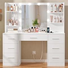 Quimoo LED Vanity Desk with Mirror