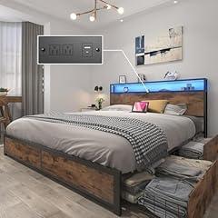 Lifezone Queen Bed Frame with Storage