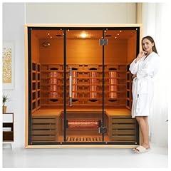 AMOCANE Infrared Wooden Sauna for 3-6 People