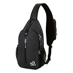 WATERFLY Crossbody Sling Backpack Daypack (Black)