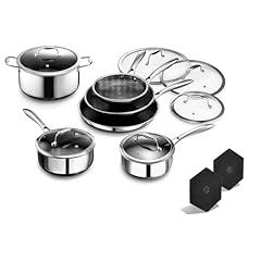 HexClad 12 Piece Hybrid Stainless Steel Cookware Set