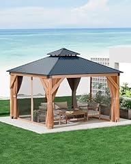 GAOMON Spruce Wood Gazebo 10'x10'