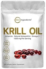 Micro Ingredients Antarctic Krill Oil, 1000mg, 300 Soft-Gels