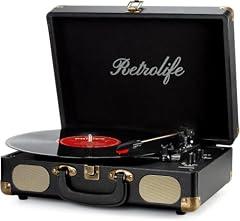 Retrolife Bluetooth Suitcase Turntable with Speakers