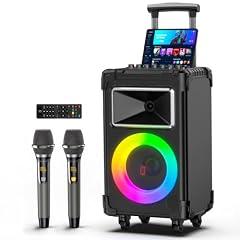 JYX Karaoke Machine with Wireless Mics and Party Lights