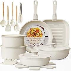 Astercook Ceramic Cookware Set with Removable Handles