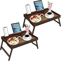 Bamboo Breakfast Tray with Foldable Legs