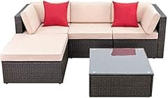 Devoko Patio Furniture Set 5 Pieces Beige