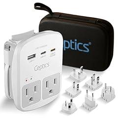Ceptics Universal Travel Adapter Kit with USB and Surge Protection