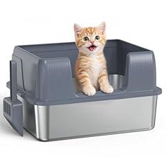 SZEE Stainless Steel High Side Litter Box