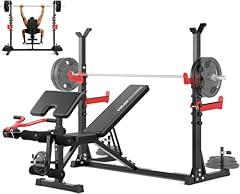 Yoleo 880LB Weight Bench Set with Squat Rack