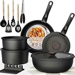 Astercook Non-Stick Cookware Set with Detachable Handles