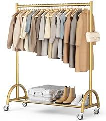 MISSLO Gold Heavy Duty Rolling Clothing Rack