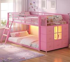 BTHFST Twin Over Twin Low Bunk Bed