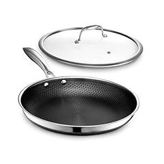 HexClad Hybrid Nonstick 12-Inch Fry Pan with Lid