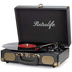Retrolife Bluetooth Suitcase Turntable with Speakers