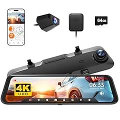 WOLFBOX 12" 4K Rear View Mirror Dash Cam