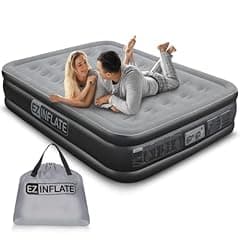 EZ INFLATE Queen Air Mattress with Built-in Pump