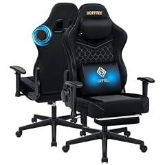 HOFFREE Suede Gaming Chair with Speakers