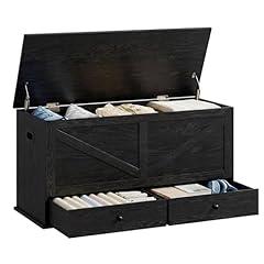 VASAGLE Ebony Black Storage Bench ULSB043B02