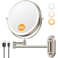 Auxmir Lighted Wall Makeup Mirror 1X/30X