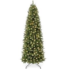 Prelit Pencil Christmas Tree, 12ft Premium Artificial Tree
