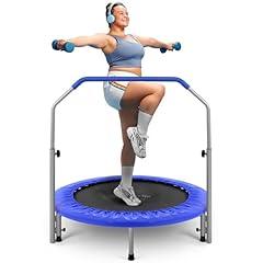 SereneLife Portable Foldable Trampoline with Adjustable Handrail