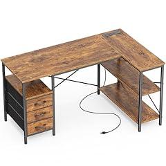 Huuger L Shaped Office Desk with Drawers
