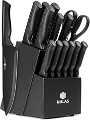 NULAS 15-Piece Kitchen Knife Set with Block