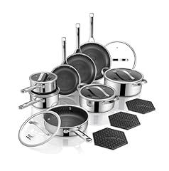 Roomena 17-Piece Hybrid Stainless Steel Cookware Set