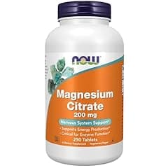 NOW Magnesium Citrate 200 mg, 250 Count