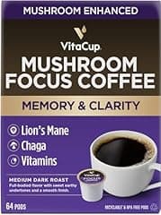 VitaCup Focus Mushroom Coffee Pods, 64 Ct