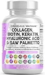 Clean Nutraceuticals Collagen Biotin Keratin Saw Palmetto Complex