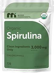 Micro Ingredients Organic Spirulina Supplement 3000MG Tablets