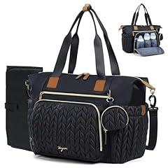Tonyeee Diaper Bag Tote, Black