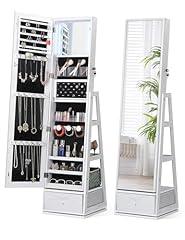 Nicetree Swivel Jewelry Cabinet with Mirror