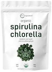 Organic Chlorella Spirulina Tablets 3000mg 720ct