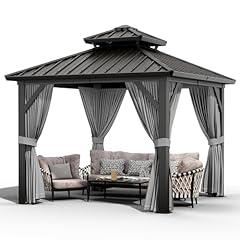 GarveeLife 10x10ft Double Roof Steel Gazebo