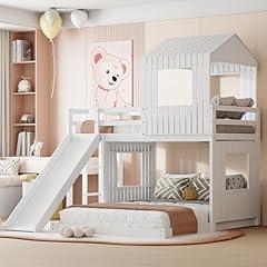 Harper & Bright Designs House Bunk Bed with Slide