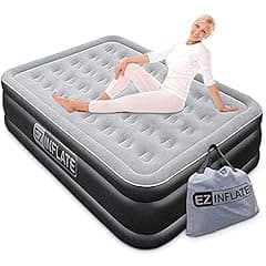 EZ INFLATE Queen Air Mattress with Built-in Pump