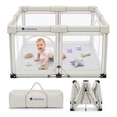 Foldable Baby Playpen, 1-Minute Setup, Beige