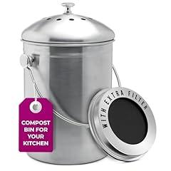 Epica Stainless Steel Indoor Compost Bin with Lid