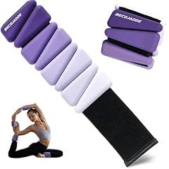 BECOJADDE Adjustable Ankle and Wrist Weights, Purple
