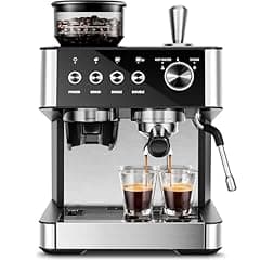 Kismile Espresso Machine with Grinder, 20 Bar