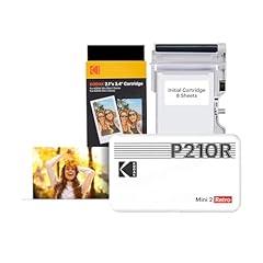 Mini 2 Retro Portable Photo Printer Bundle, White