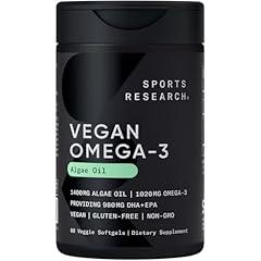 Sports Research Vegan Omega-3 Algae Oil Softgels