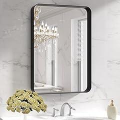 LOAAO Black Metal Bathroom Mirror 22x30 Inch