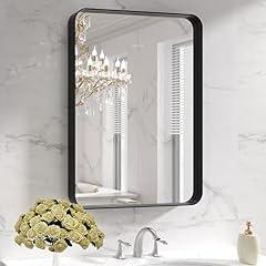 LOAAO Black Metal Bathroom Mirror 22x30 Inch