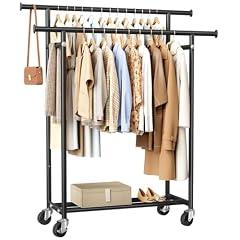 HYSEYY Double Rods Rolling Garment Rack