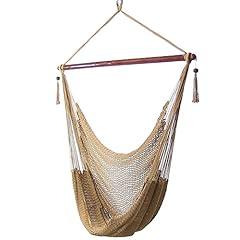 Sunnydaze Caribbean XL Tan Hammock Chair